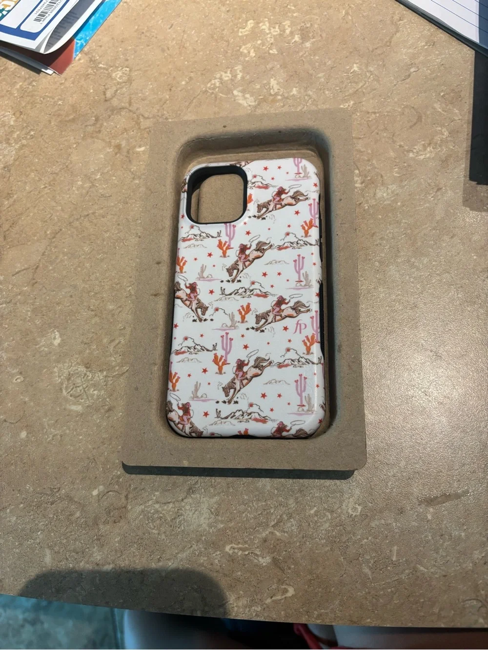 White Western Cowboy Print Phone Case – Cute Rodeo Pattern Cover